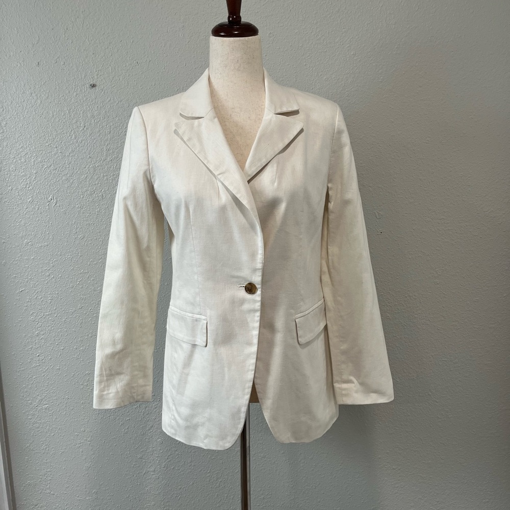 Banana Republic Ecru Linen White Blazer Size 2